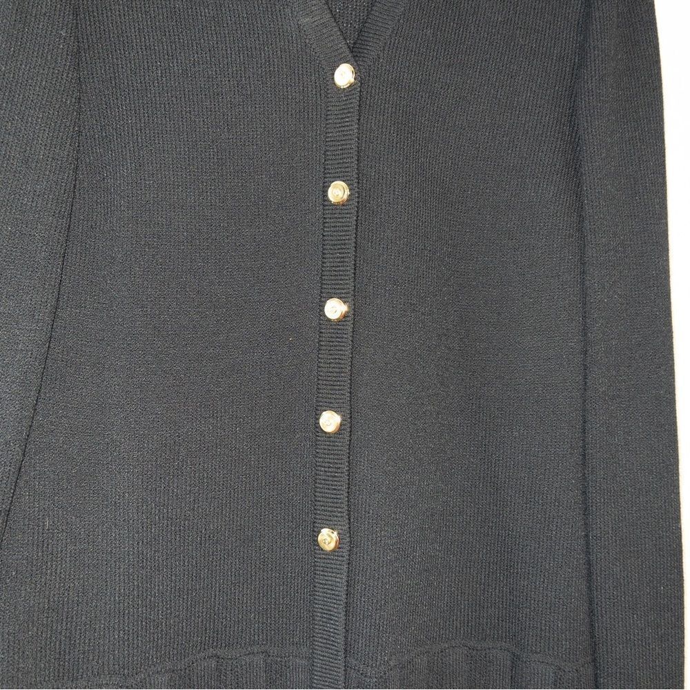 St. John Basic Black Button Front Wool Blend Ruff… - image 2